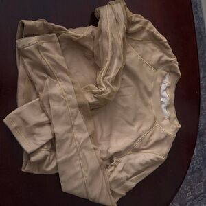 ALO Yoga Gold Mesh Long Sleeve Top